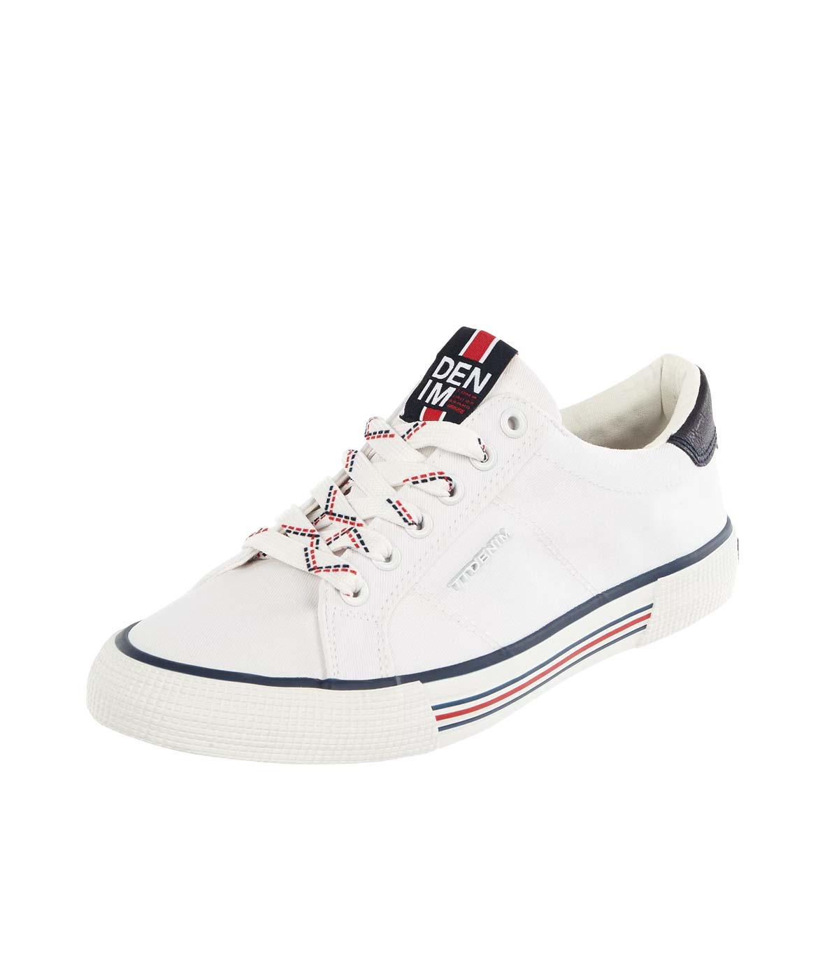 sw1 Sliders in white with iridescent strap and chunky sole